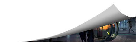 Het witte vlak wordt omhoog gewipt, waaronder een illustratie zichtbaar wordt.